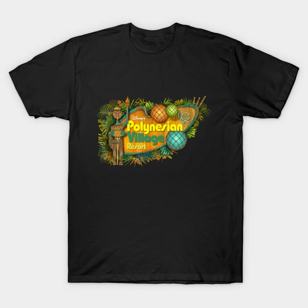 Polynesian Village Resort T-Shirt by Rosado